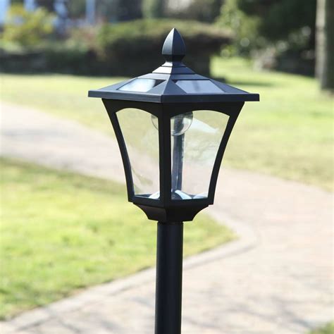 black solar lamp post