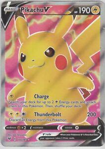 pokemon tcg ss vivid voltage  pikachu  full art rare card ebay