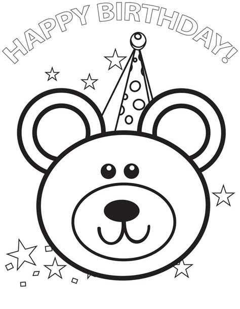 printable happy birthday coloring pages  kids happy birthday