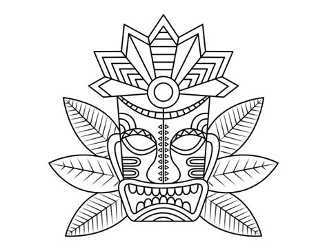 tiki mask coloring pages