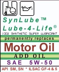 synlube lube  life  synthetic motor oil