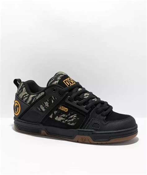 Dvs Comanche Black And Jungle Camo Skate Shoes