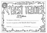 Teacher Coloring Diploma Appreciation Pages Worlds Printable Week Template Kids Award Certificate Teachers Sheets Ever Card Cards Printables Print Awards sketch template