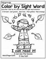 Sight Coloring Word Color Pages Words Printable English Kindergarten Fall Worksheets Colouring Kids Style Education Colour Literacy Preschool Math Drawing sketch template