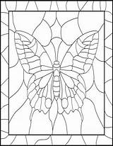 Glass Stained Patterns Coloring Pages Printable Butterfly Adult Mosaic Templates Colouring Designs Book Template Geometric Doodle Pattern Animal Animals Butterflies sketch template