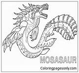 Coloring Mosasaurus Mosasaur Pages Color Printable Colorings Getcolorings Getdrawings Dinosaurs sketch template