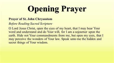 opening prayer