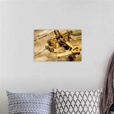sextant on top of world maps wall art canvas prints framed prints