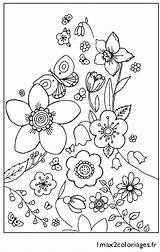 Printemps Coloring Fleurs Coloriages Pages Des Choose Board Flower sketch template