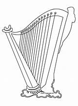 Harp Template Irish Coloring Pages sketch template