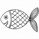Fish Coloring Printable Pages Rainbow Kids Cartoon Colouring Preschool Fishes Color Sheet Drawing Drawings Cliparts Cutouts Print Clip School Back sketch template
