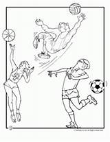 Sports Coloring Olympic Pages Summer Team Olympics Soccer Volleyball Basketball Sport Kids Games Activities Ball Print Kid Drawing Winter Color sketch template