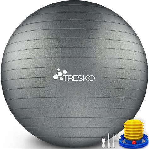 fitnessbal yogabal met pomp diameter  cm grijs blokker