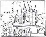 Coloring Temple Lds Pages Salt Lake Mormon Book Conference Church Building Kids Color August City History General Drawing Printable 1923 sketch template