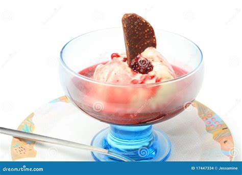ice cream cup stock photo image  isolated berry cream