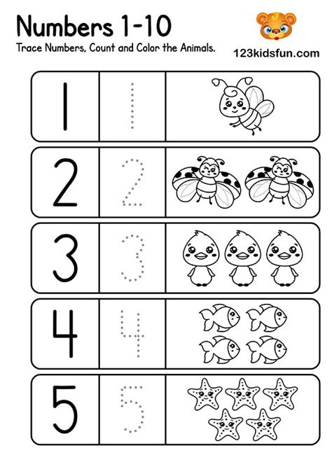 picture number chart    printable numbers numbers preschool