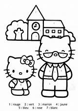 Magic Coloring Kitty Hello Simple Kids sketch template