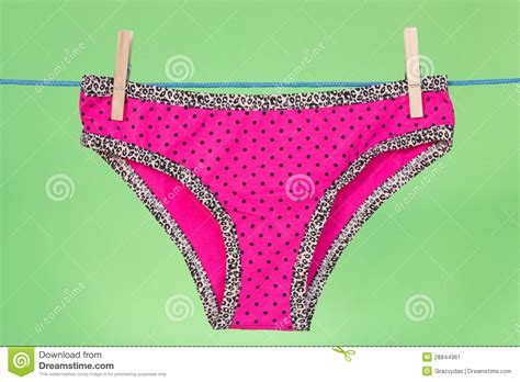 pink panties on the green background stock image image