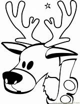 Reindeer Coloring Pages Head Printable Color Coloring4free Deer Animals Christmas Online Rocks Popular Sheet Cute Related sketch template