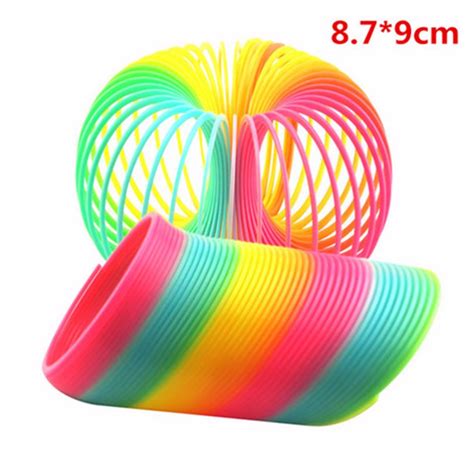 colorful 8 7 9cm magic plastic slinky rainbow spring colorful new