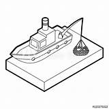 Vector Airboat Vectorified Fishing Boat sketch template
