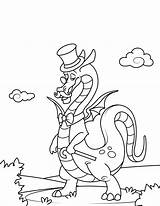 Dragon Coloring Pages Gentleman Printable Print Size sketch template