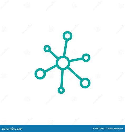 hub network connection  icon isolated  white tech  technology logo stock illustration