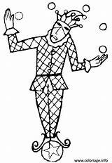Arlequin Harlequin Jongle Coloring Balles Juggles Gratuit Joyeux Cirque Imprimé Fois sketch template