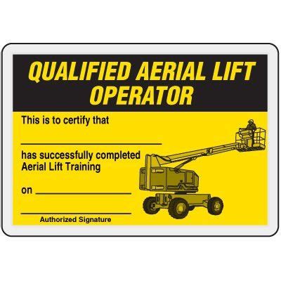 qualified aerial lift operator card emedco