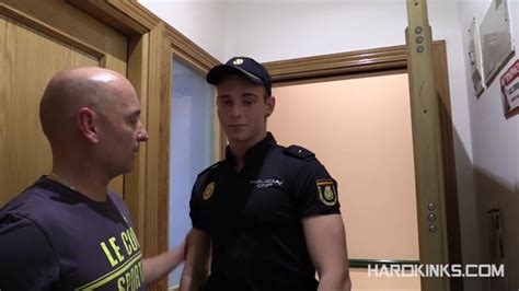 cop forced to serve a coworker gay porn video by hard kinks