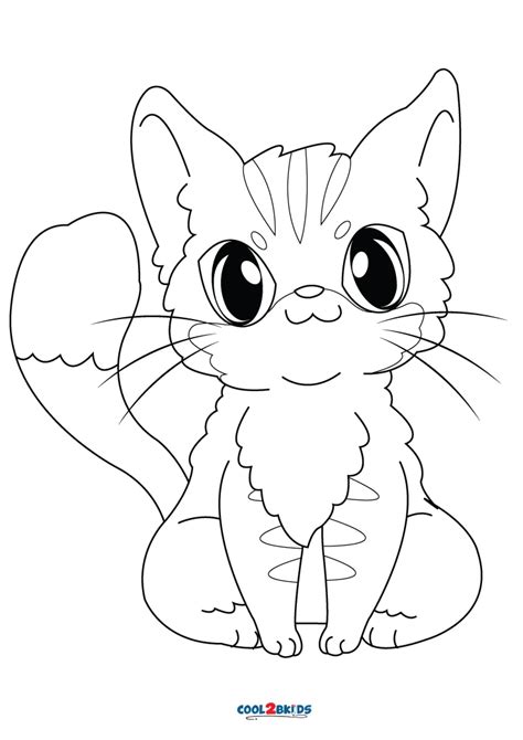 printable anime cat coloring pages  kids