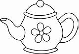 Teapot Tea Cup Drawing Cups Teapots Template Templates Printable Colouring Sweetclipart sketch template