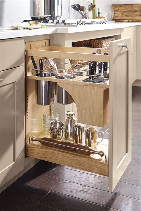 base utensil pantry pull out cabinet with knife block schrock