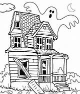 Haunted House Coloring Pages Print Kids Printable sketch template