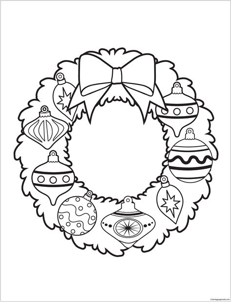 ornament wreath christmas coloring pages christmas  coloring pages coloring pages