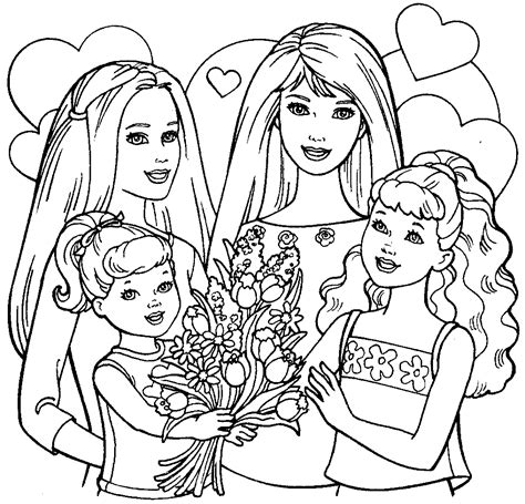 barbies siblings coloring pages barbie coloring pages pinterest