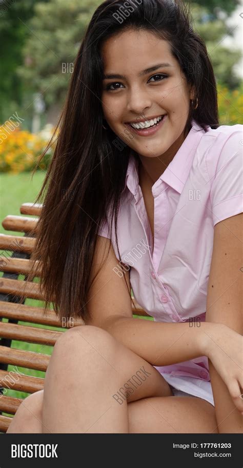 pretty teen hispanic girl long hair image and photo bigstock