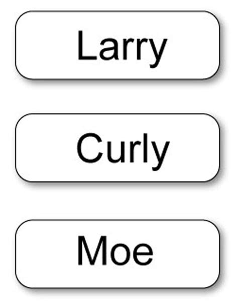 larry curly  moe    stooges  badges tags etsy