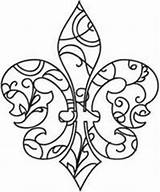 Coloring Fleur Pages Lis Embroidery Designs Patterns Hand Stitch Cross Machine sketch template