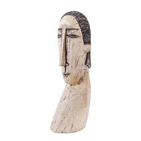 head bust male sculpture fernando handmade ceramic art deco