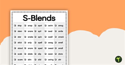 blends word list teach starter