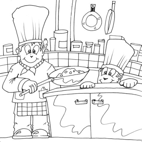cooking colouring pages