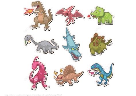 dinosaur printable stickers  printable papercraft templates