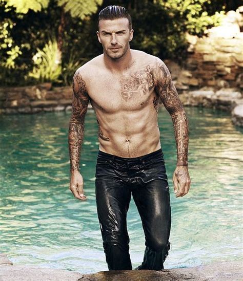 David Beckham Turns Up The Wet Shirtless Sex Appeal As