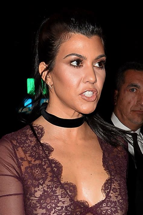 kourtney kardashian braless in a see through top at the nice guy in west hollywood celebrity