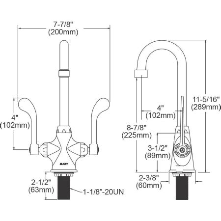 elkay lkgnt chrome  gpm deck mounted double handle utility faucet  metal handles