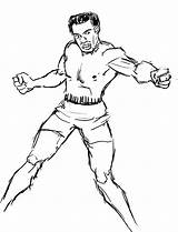 Muhammad Boxer sketch template