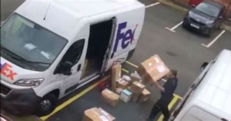 Fedex Delivery Driver Has Throwing Fest As He Kicks And Hurls