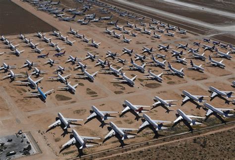 airlines  parking   grounded planes  travel dries