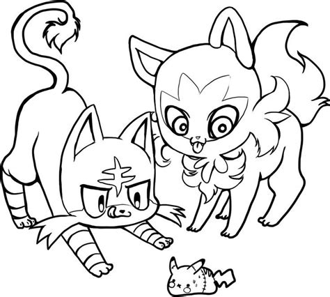 pokemon cats sprigatito  litten coloring page pokemon coloring